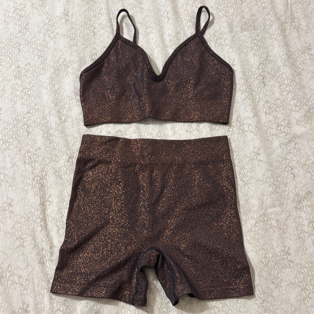SKIMS Brown Sports Bra with Minimalist Design
